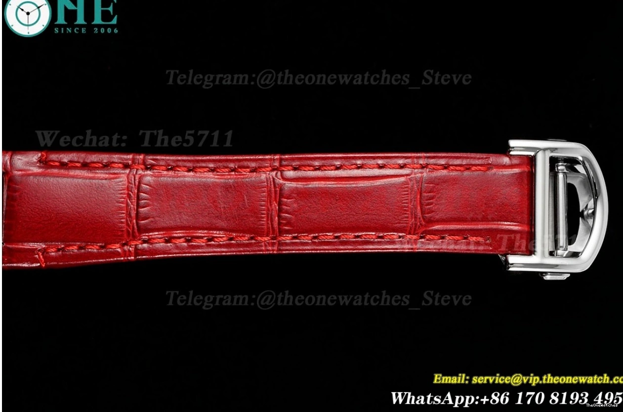 30mm SS De Ladies White LE Cartier Quartz RG Dial Red Pasha AF 0325